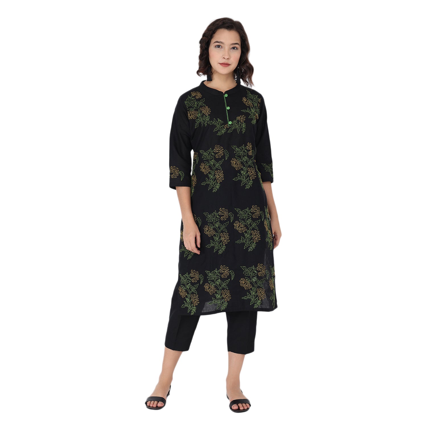 fcity.in - 2 Pc South Cotton Straight Kurti Set For Beautiful Women / Aagam